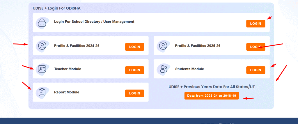view available UDISE+ modulesview available UDISE+ modules